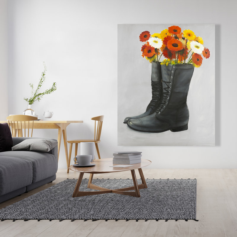 Bottes pleines de fleurs - Toile de chambre à coucher florale pour la décoration intérieure