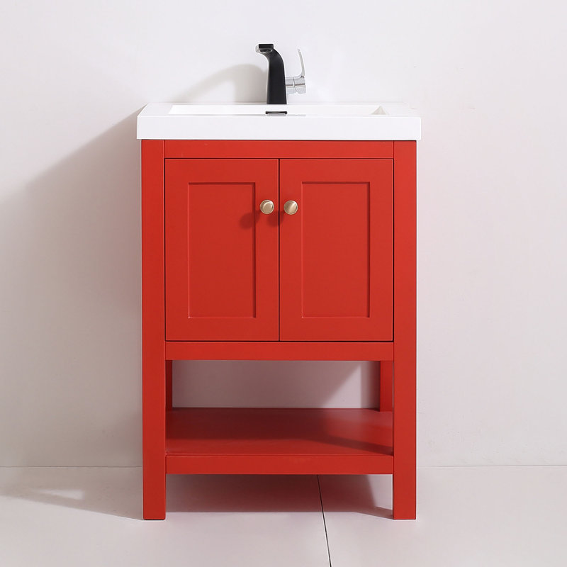 Ensemble de meuble-lavabo simple 25 po Mclachlan, Rouge