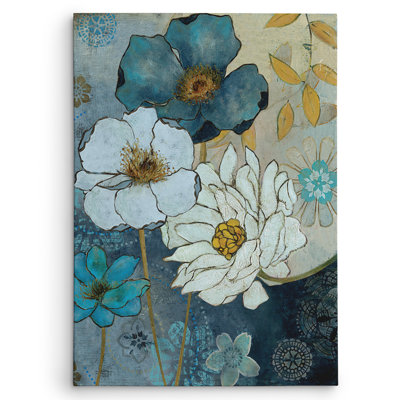 « blue denim jardin ii » par carol robinson, reproduction d’art sur toile tendue