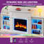 Metro Lane 182cm W White TV stand cabinet with 6800 BTU electric fire
