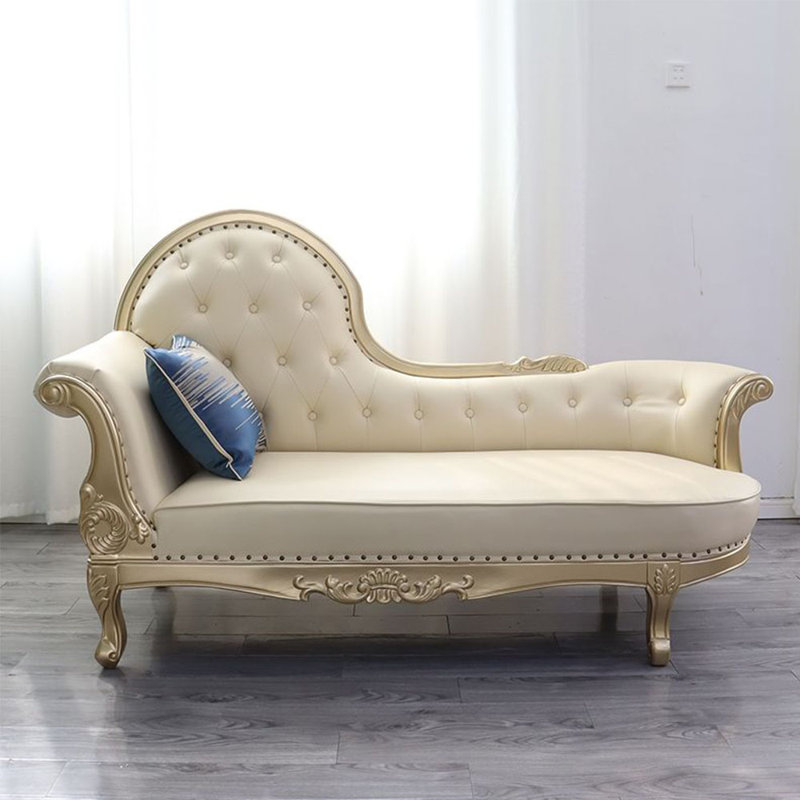 Chaise longue élégante en simili cuir, Accoudoir à gauche (vu de face)