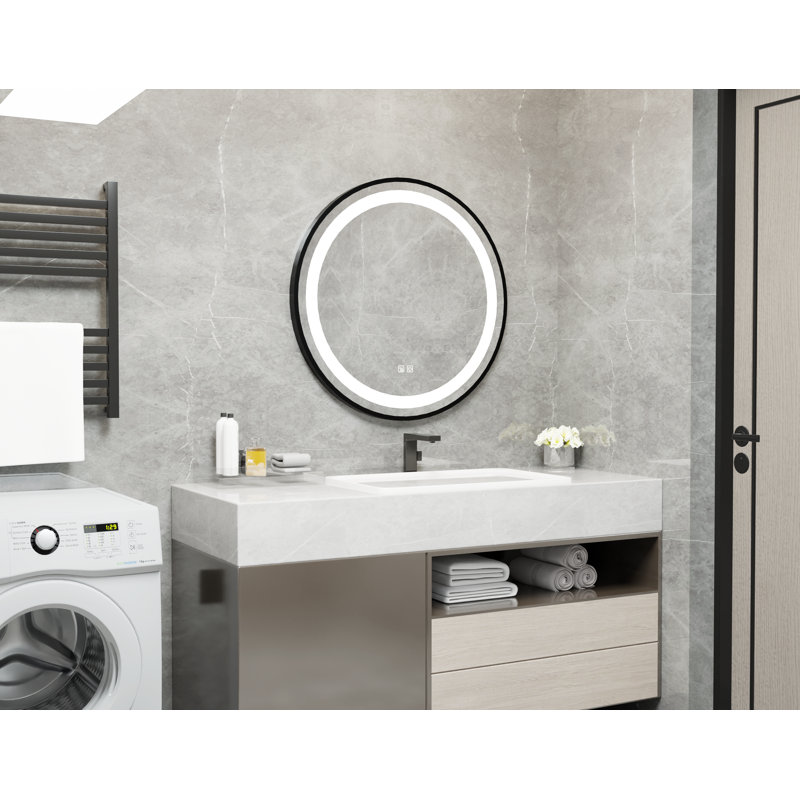 Miroir de salle de bain Hannakaisa, 24 po x 24 po