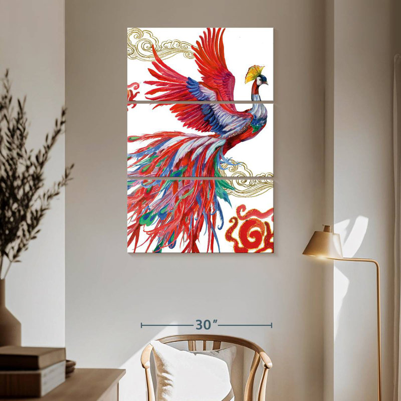 Brampt Colorful Bird Phoenix, 65" H x 42" W