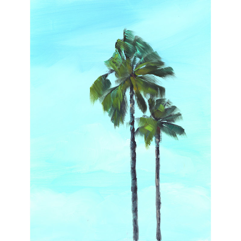 Icônes tropicales - impression sur toile tendue, H 16 po x l 12 po