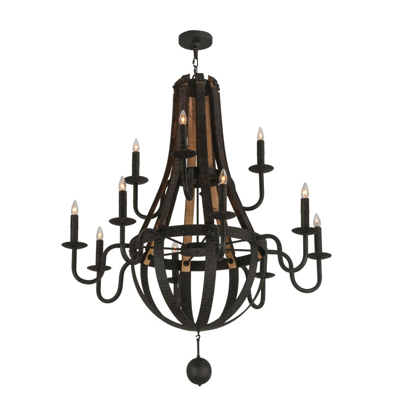 Barrel Stave Madera 12 - Light Chandelier