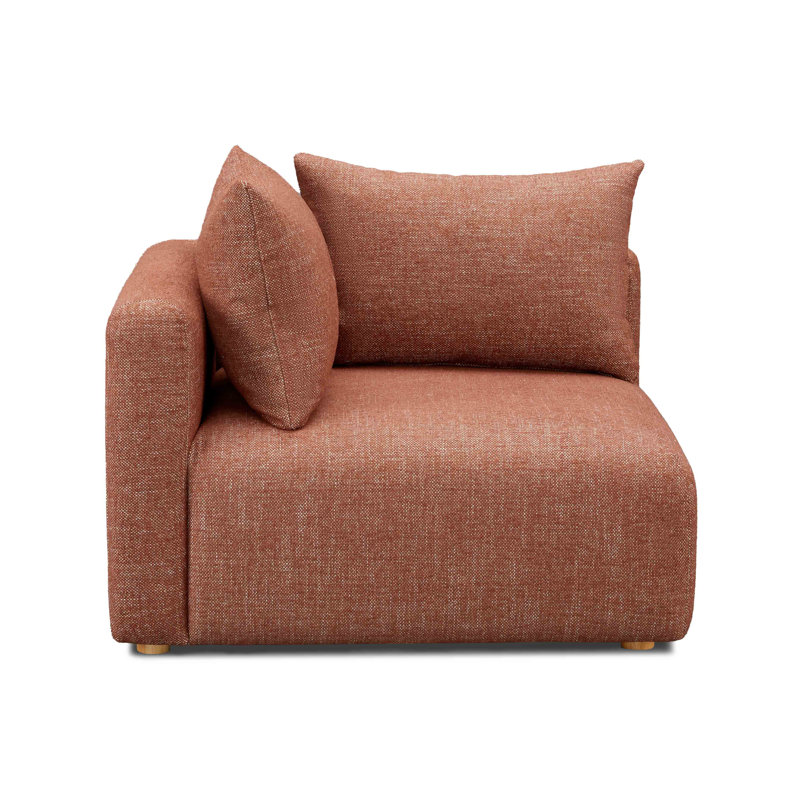 Gainsborough Cream Boucle Modular Corner Chair, Bois naturel, Rouge