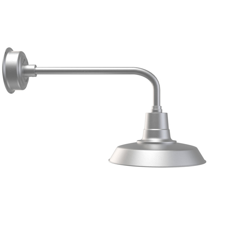 Luminaire de grange d'extérieur Haleigh, H 15,52 po x l 14 po x P 33,25 po, Argent galvanisé