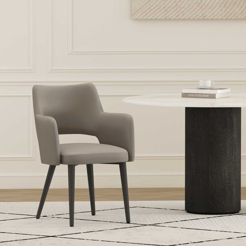 Fauteuil en cuir taupe Tremont, Taupe