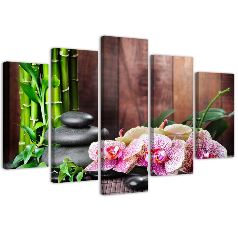 Orchid - 5 Piece No Frame Print on Canvas