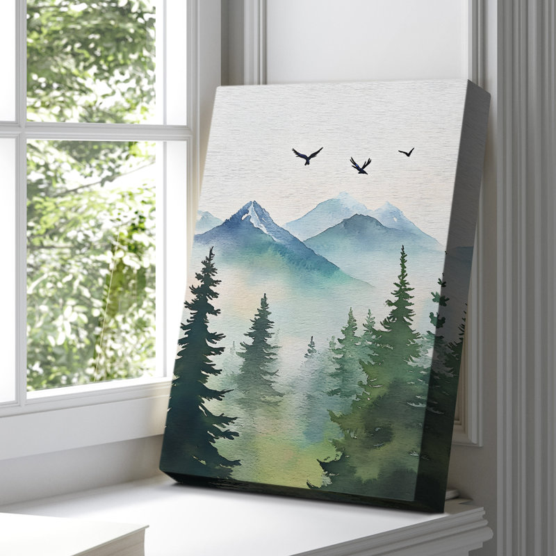 Toile tendue avec châssis paysage paysage prêt à accrocher, H 27 po x l 18 po
