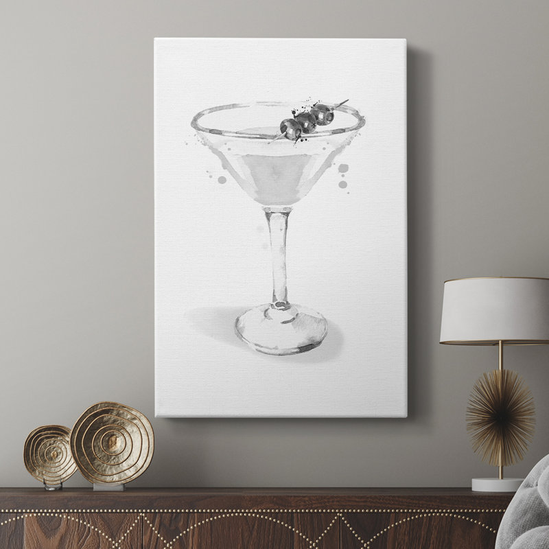 Vêtu d'un martini blanc - galerie Cavas sur mesure, H 18 po x l 12 po