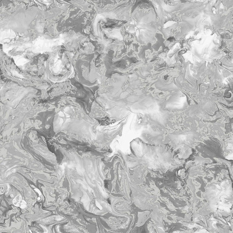 Luxury Silver Grey Marble Wallpaper Metallic Liquid Swirl Gloss Feature Wall Wallpaper Decor WD0040