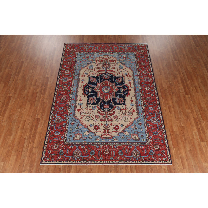 One-of-a-Kind Rectangle 7'0" x 9'9" New Age Rectangle Wool Area Rug in Beige