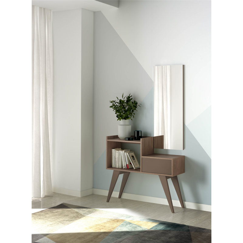 90cm Console Table, Walnut, Mocha