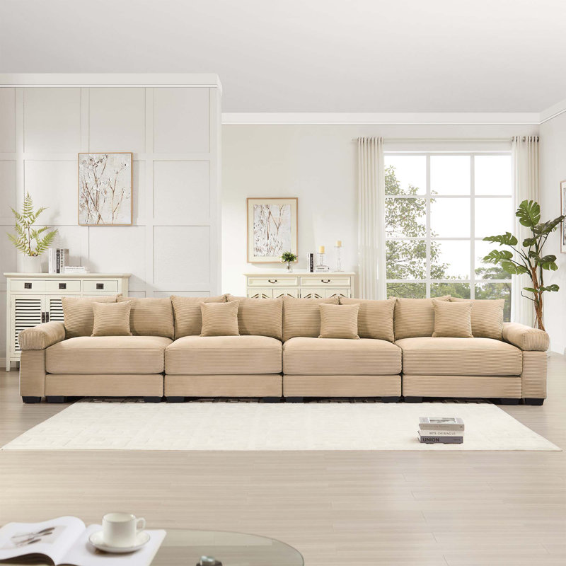 Canapé modulaire surdimensionné Cloud, Chameau, 4, H 34,2 po x l 167,6 po x P 33,8 po