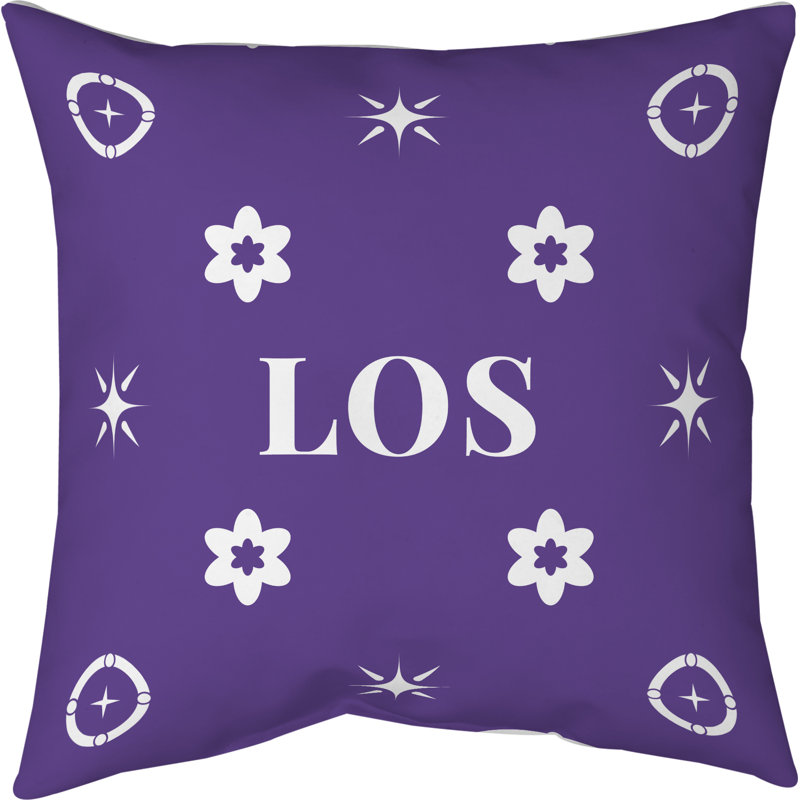 Coussin en sergé de coton rouge, bleu et blanc Los Angeles Basketball 14 po x 14 po