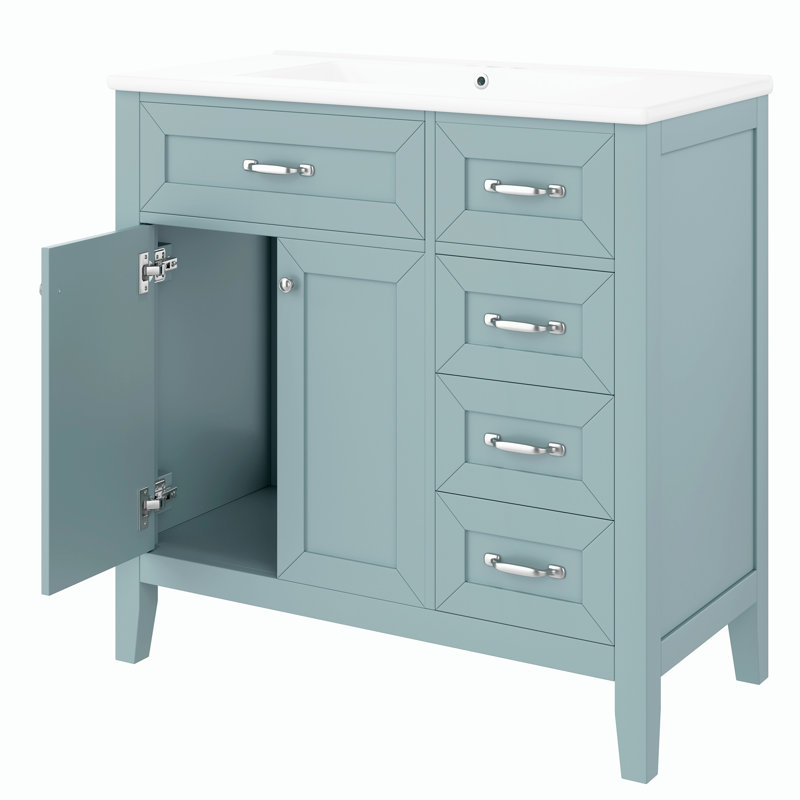 Meuble-lavabo 36 po avec lavabo, Vert