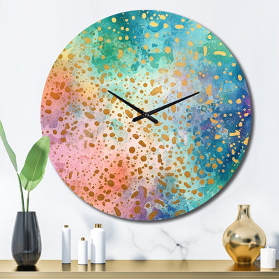 Horloge murale géométrique moderne Green Gold