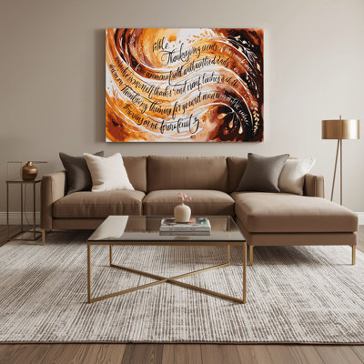 Art mural sur toile, versets de l'Action de grâce