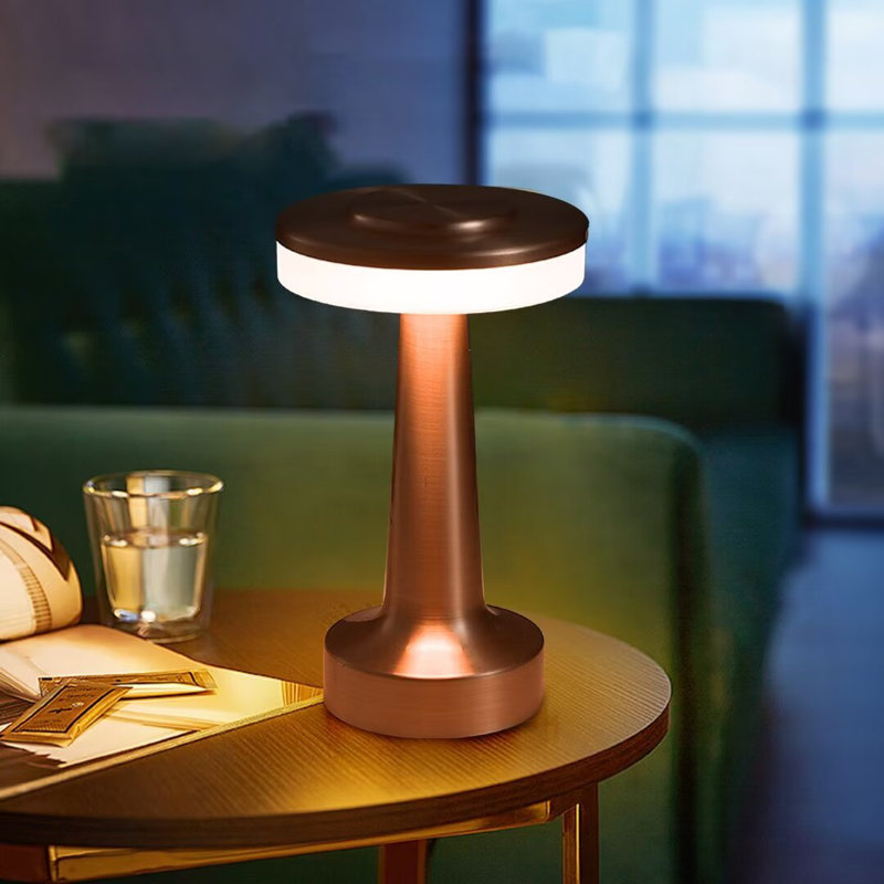 Portable LED Table Lamp 3-Levels Brightness Touch Sensor Control Touch Sensor Control, Rose Gold