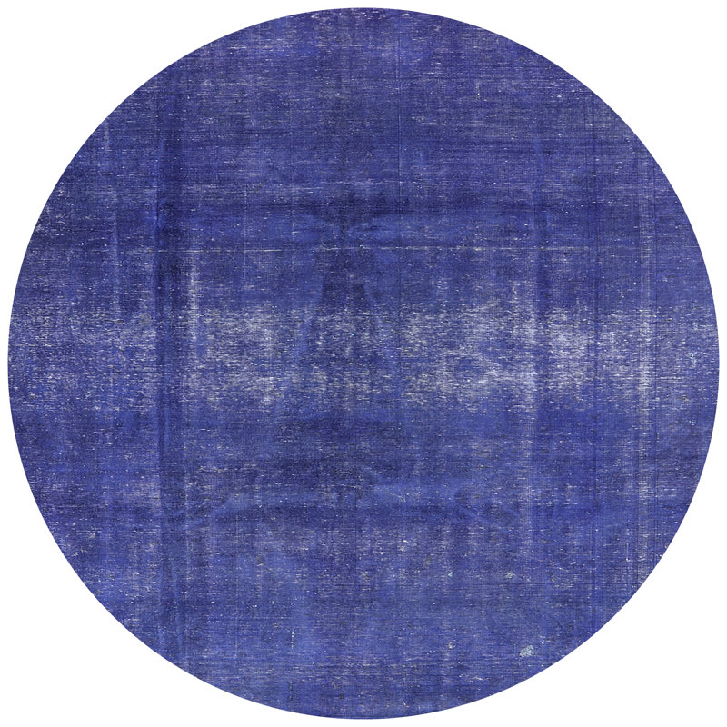 Tapis oriental bleu, Rond 6 pi