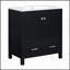 Ensemble de meuble-lavabo noir 60 po avec double meuble-lavabo, lavabos en céramique, tablette de rangement et tiroirs divisés - une solution moderne pour les salles de bain spacieuses-447354298