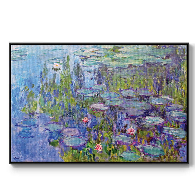 Nymphéas, 1914, impression sur toile encadrée, Noir, H 17 po x l 25 po x P 2 po