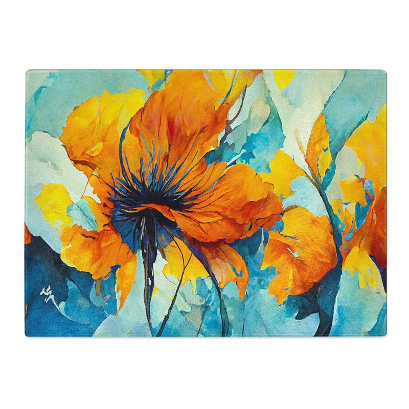 Flowers Abstract Vol.2  Glass Chopping Board