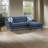 Lucania 87" Mid Century Modern Sofa Chaise - Chenille Sofa Chaise, Reversible Chaise for Flexible Layout, Iconic Walnut Legs-1649484789