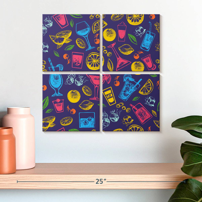 Illustration de cocktails Yarlin, H 18 po x l 18 po