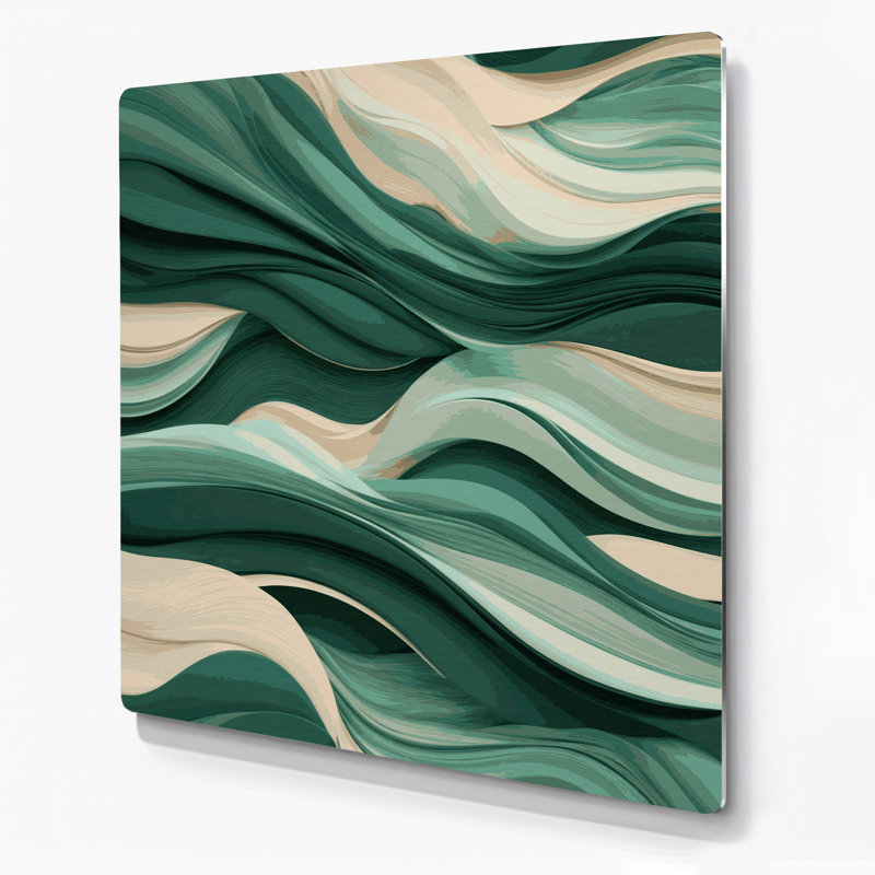 Paysage abstrait, art mural vert en métal 60, H 12 po x l 12 po