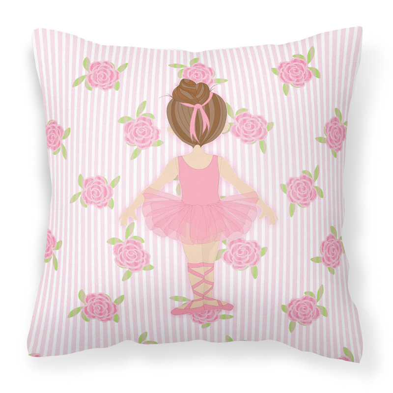 Coussin décoratif intérieur/extérieur ballerine head back, 18 po x 18 po, Brunette