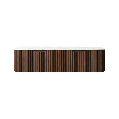 60'' Wall Mounted Cabinet, With Countertop And 2 Drawers, NO Basin, NO Faucet, Dark Walnut