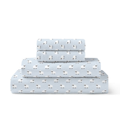 Flannel Animal Print Sheet Set