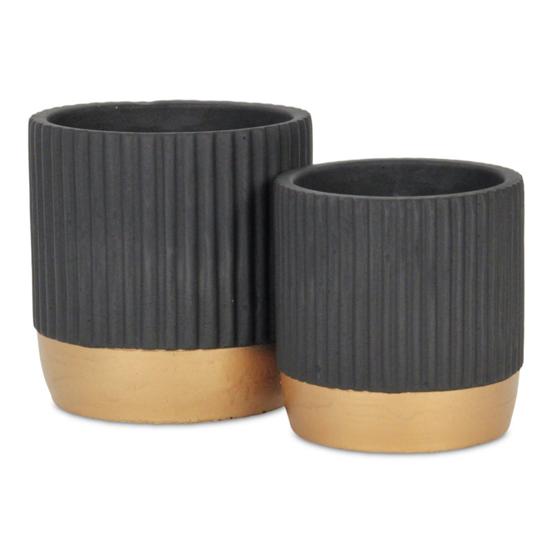 Pot à fleur en céramique Savel, Noir, 5,5 po x 5,25 po x 5,25 po