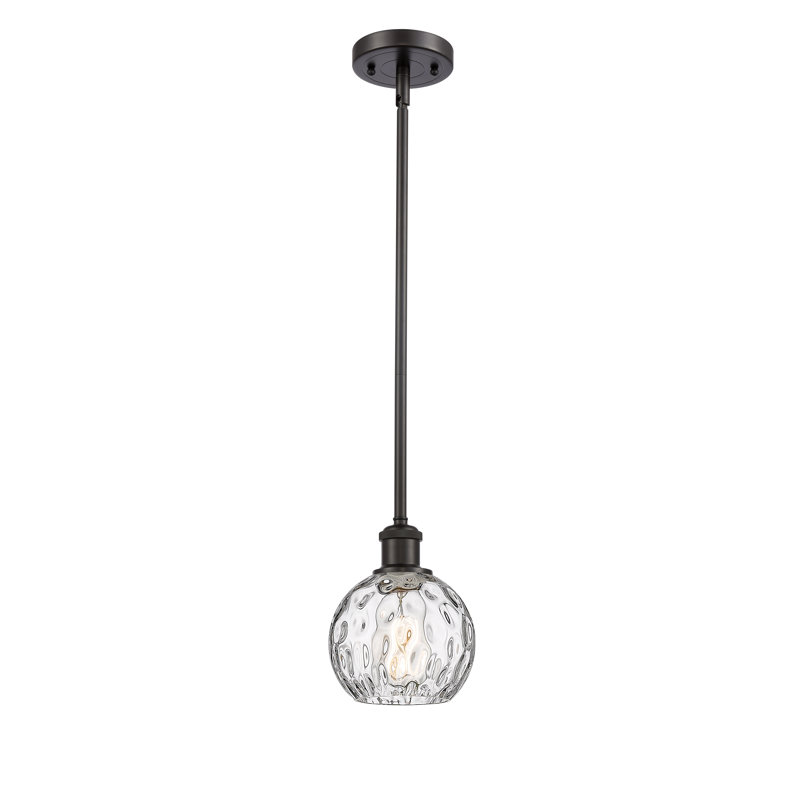 Luminaire suspendu sphérique 1 lumière Cindi, Ampoule non incluse, H 8 po x l 6 po x P 6 po, Bronze huilé