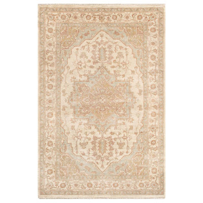 Cornwall Wool Oriental Area Rug in Cream