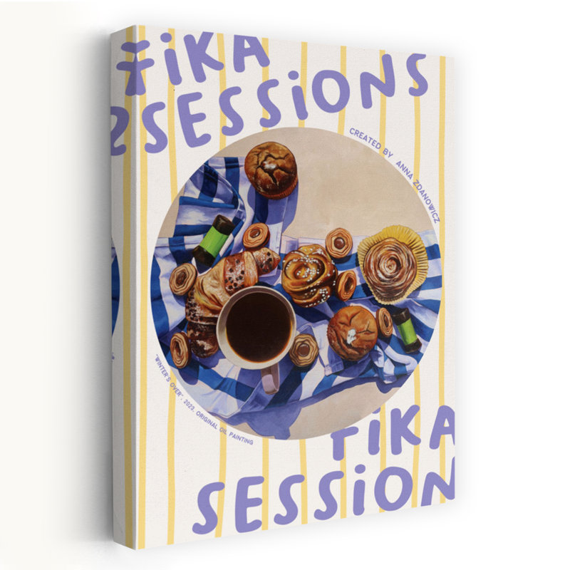 Art mural contemporain Fika Coffee, H 36 po x l 24 po