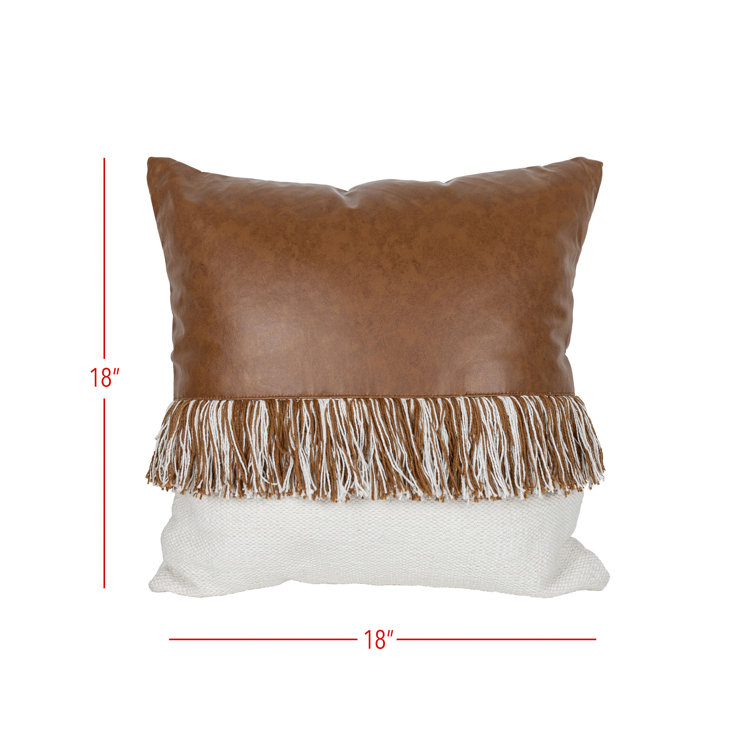 Natural Boho Throw Pillow With Fringe - H U N T E D F O X