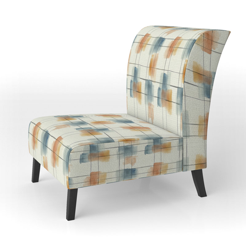 Fauteuil de chambre écossais rembourré Plaid, Pantoufle sans accoudoirs