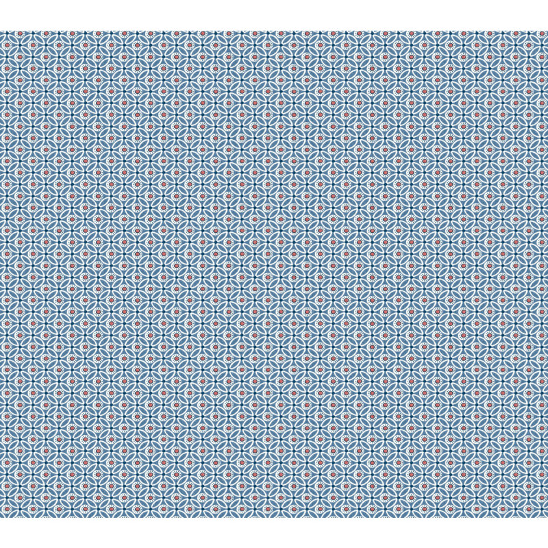 Rouleau de papier peint mosaïque circulaire L 27 pi x l 27 po, Bleu