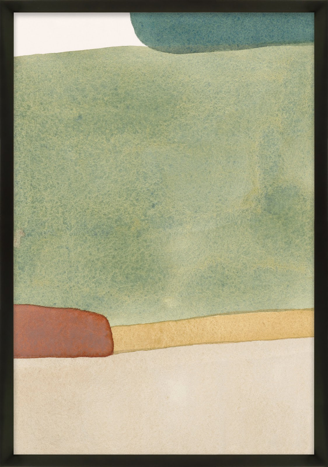 Distant Green by Julia Balfour, Black, 17.50" W x 25" H