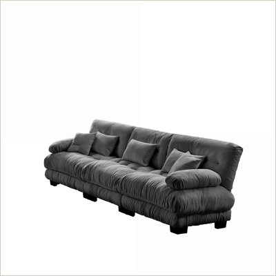 Sofas Couches 2-Seater for Living Room with Lumbar &amp; Throw Pillows | Snow White | Chenille