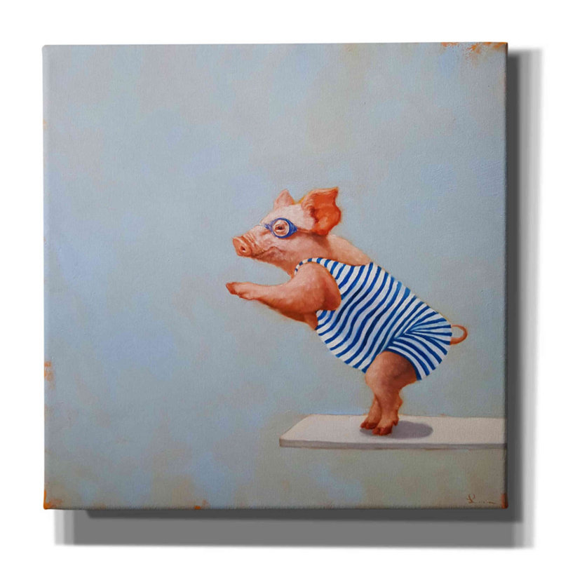 Le plongeon par Lucia Heffernan - reproduction, H 12 po x l 12 po x P 0,75 po