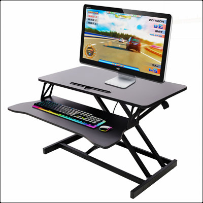 Adjustable Height Standing Laptop Desk, Ergonomic Sit to Stand Workstation with Keyboard Tray for Enhanced Comfort and Productivity