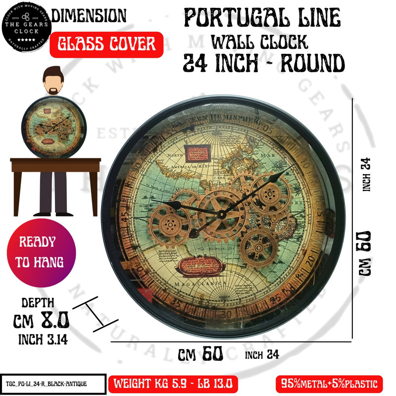 Horloge murale avec engrenages en mouvement réel The Gear Gear