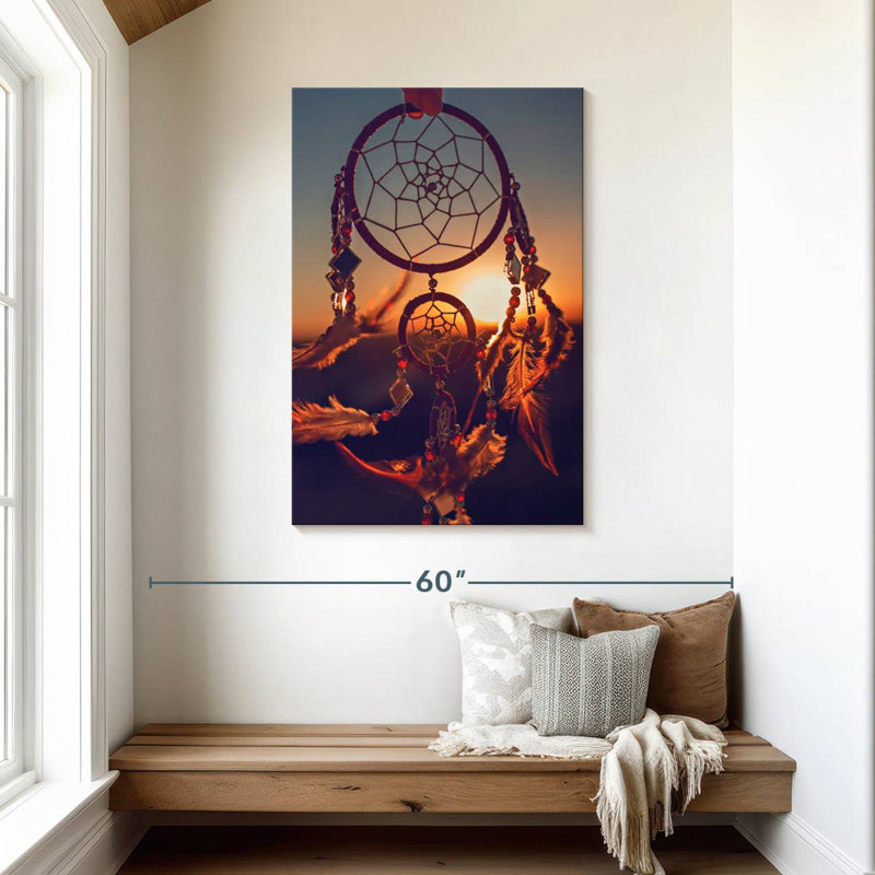 Capteur de rêves Kerner au coucher du soleil, H 45 po x l 30 po