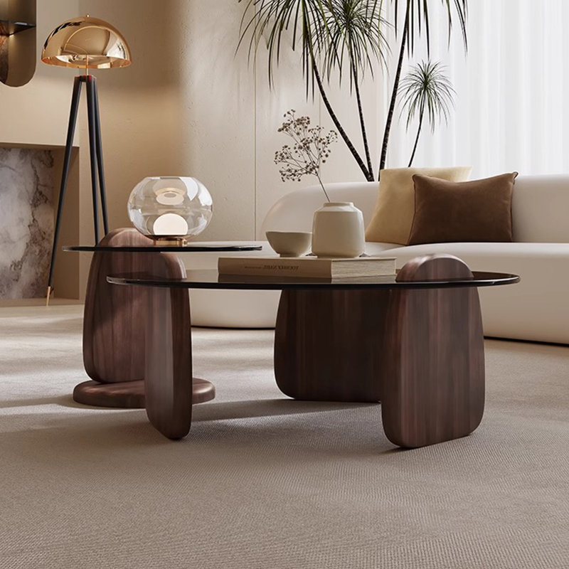 Creative Tempered Glass Coffee Table Set