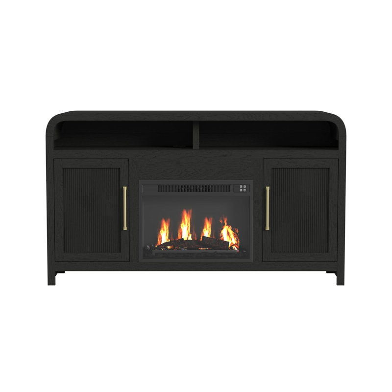 Woodridge Complete Fireplace Cabinet - Single Pack, Black