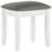 Glossy White Vanity Stool with Padded Seat